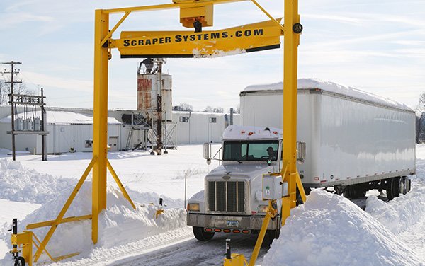 If you're using snow brushes for trucks or buses to remove rooftop snow,  you need a FleetPlow. - Scraper Systems